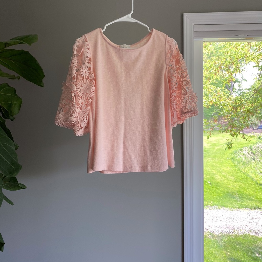 Eri + Ali | Anthropologie Lace bell sleeve top